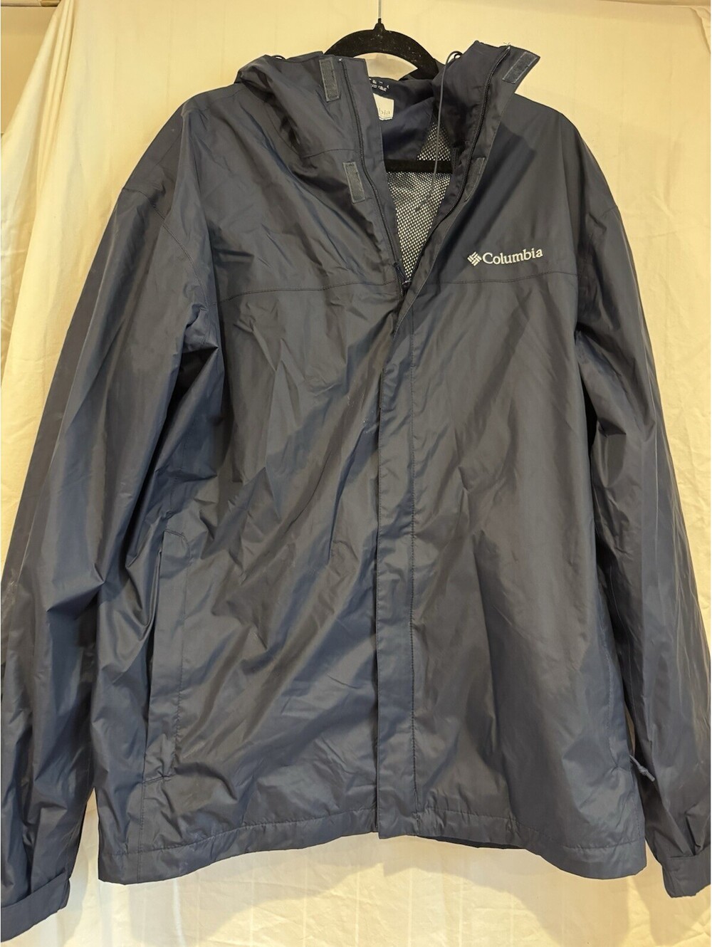 Columbia Men's XL Watertight II Rain Jacket Navy, Omni-Tech Nylon, Hooded